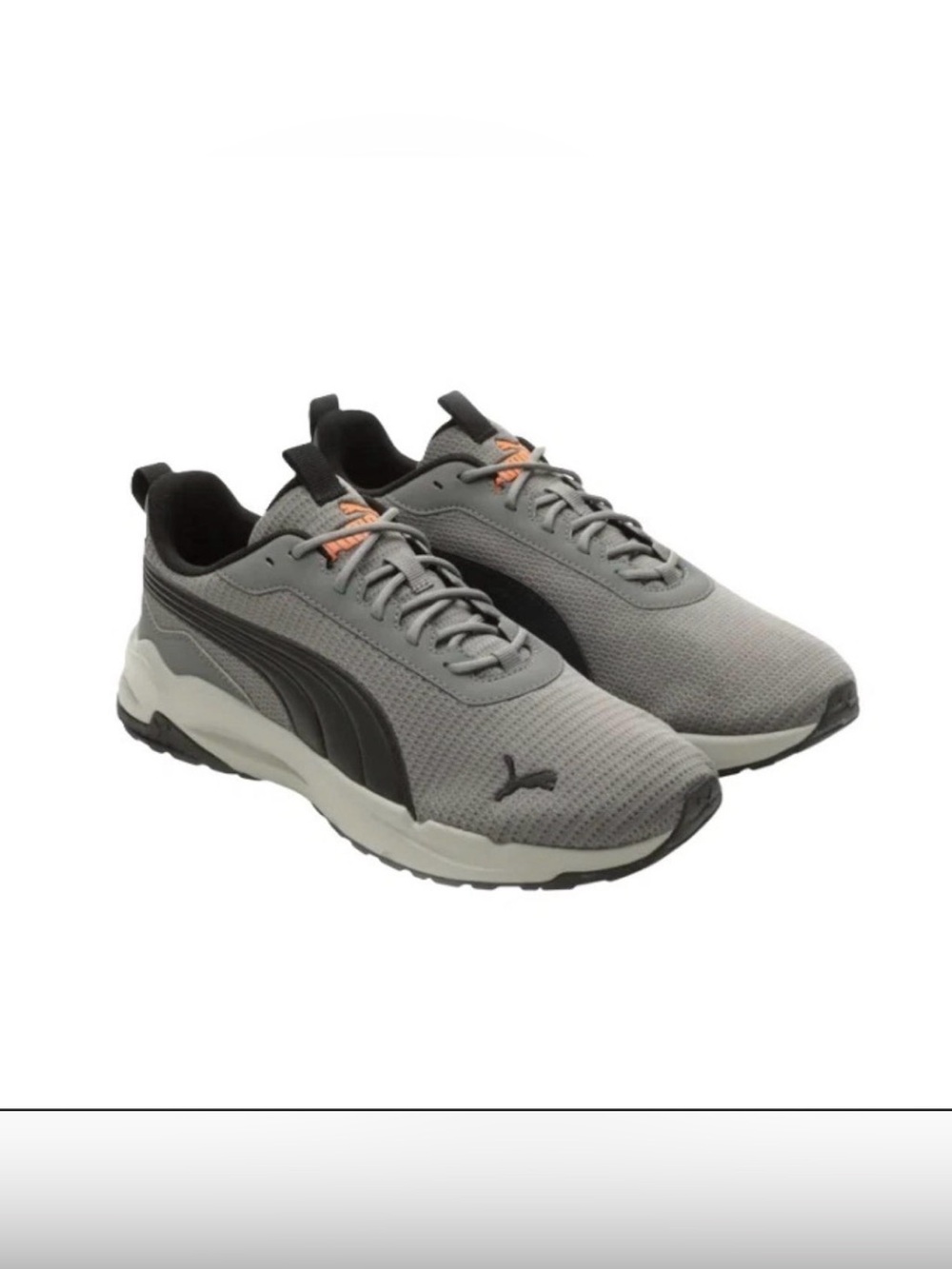 Puma Men’s Gray and Black Mesh Athletic Sneakers with Subtle Accent